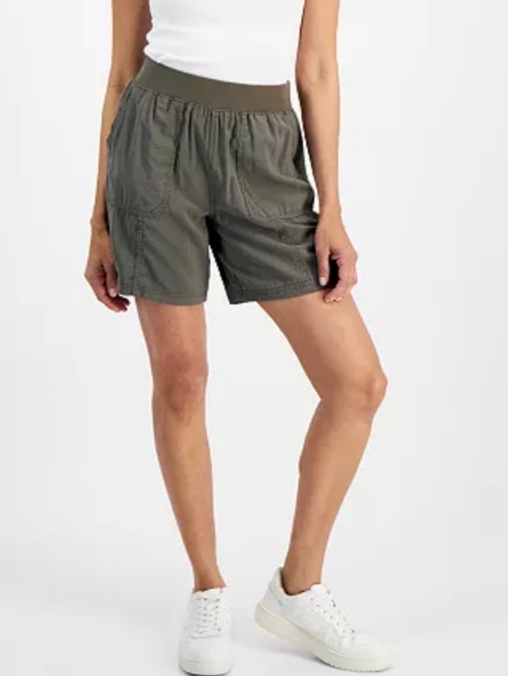 Style & Co Women’s Olive Elastic-Waist Casual Shorts